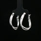 Silver Dual-Line Hoop Earrings