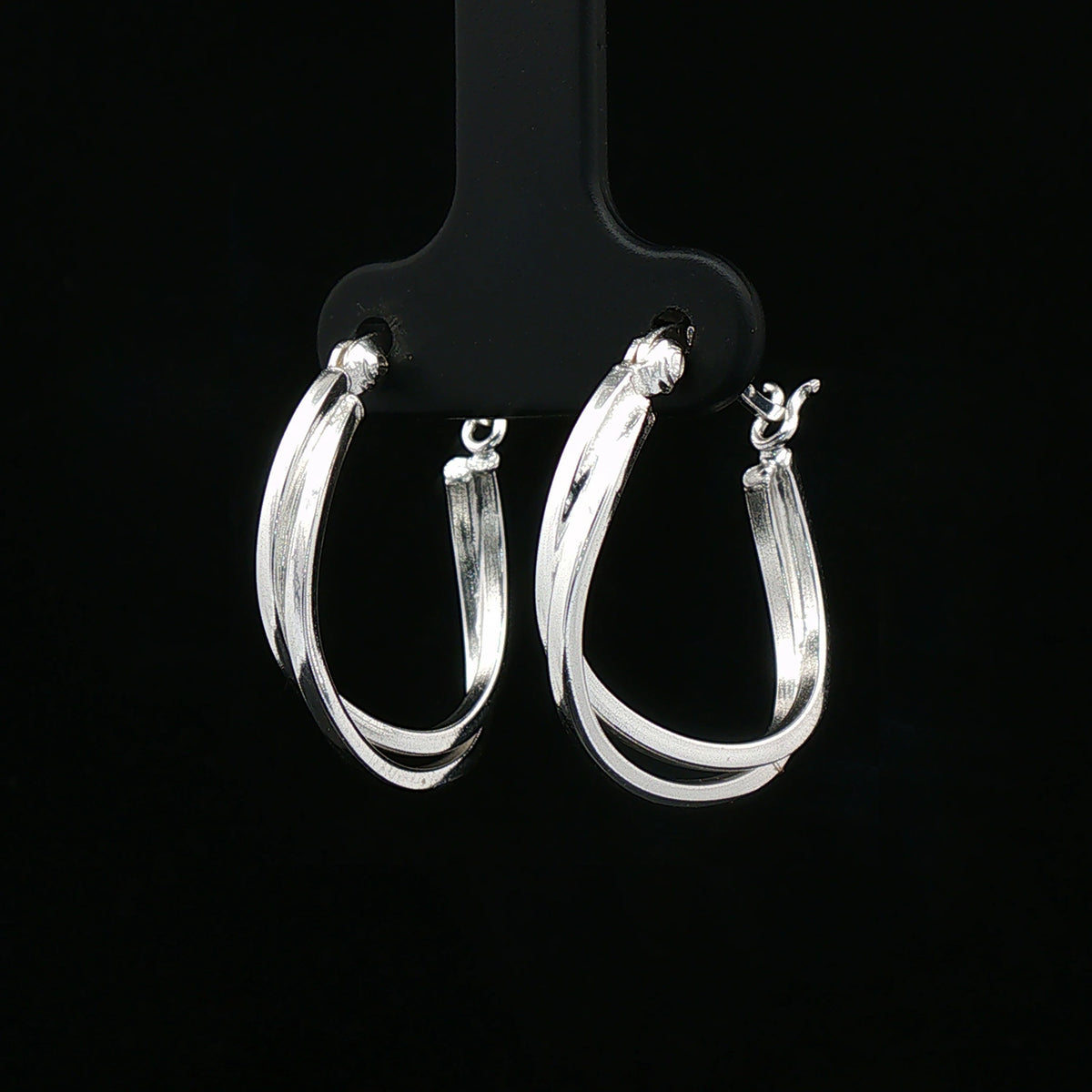 Silver Dual-Line Hoop Earrings