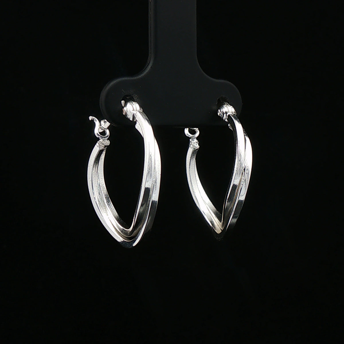 Silver Dual-Line Hoop Earrings