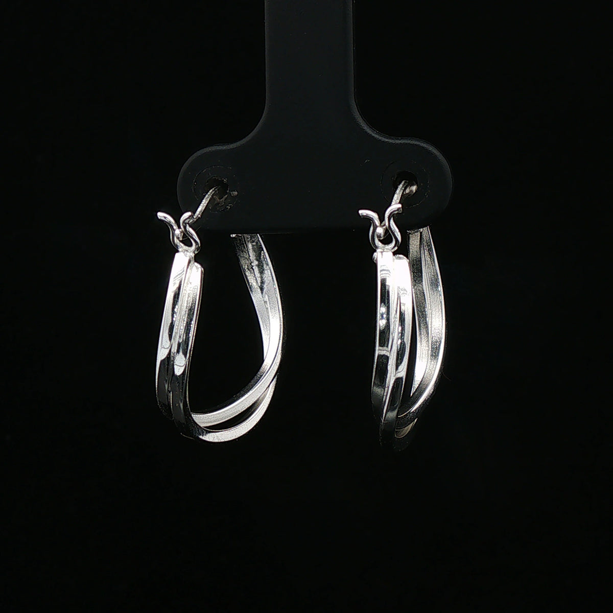 Silver Dual-Line Hoop Earrings
