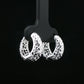 Silver Filigree Huggie Hoop Earrings