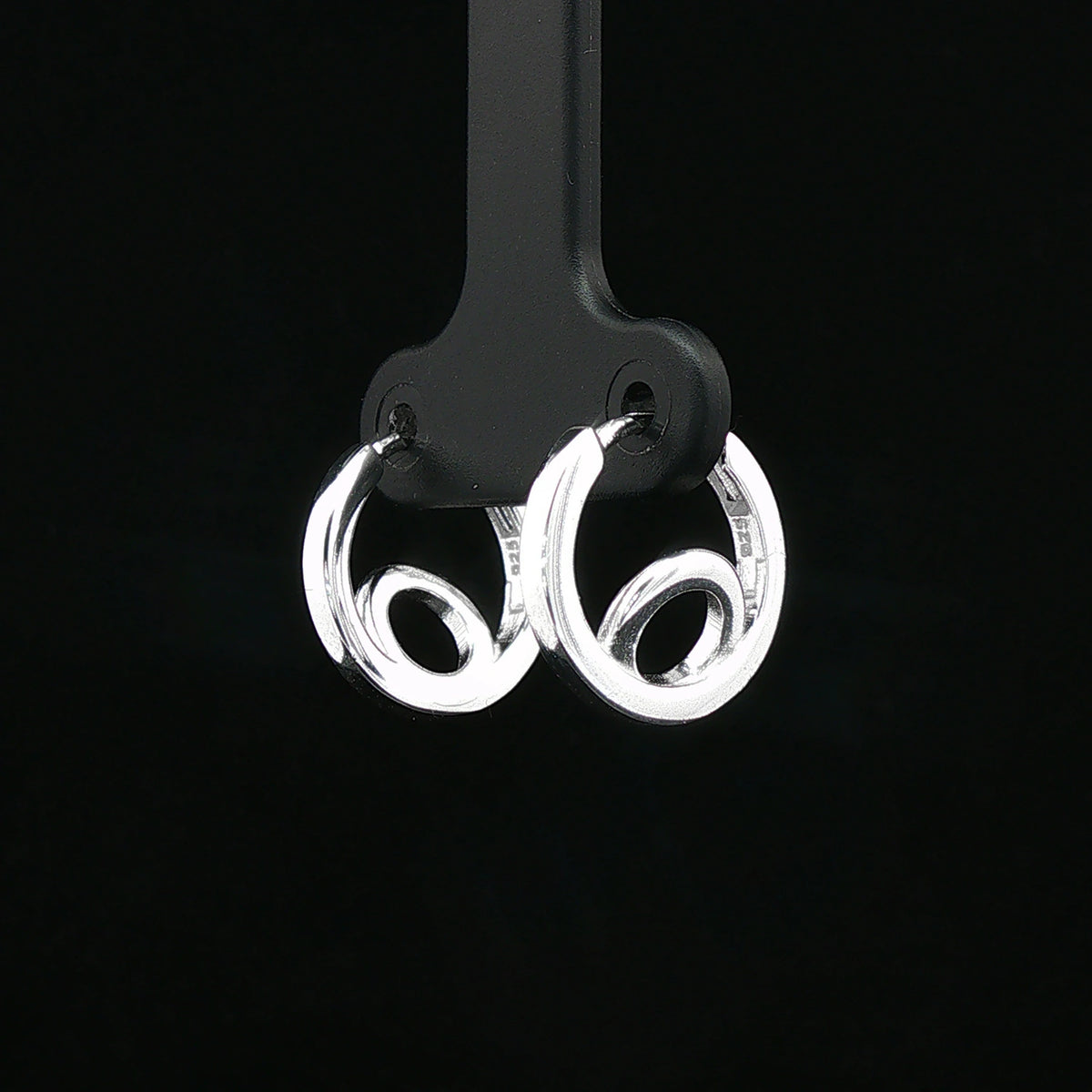 Silver Swirl Hoop Earrings