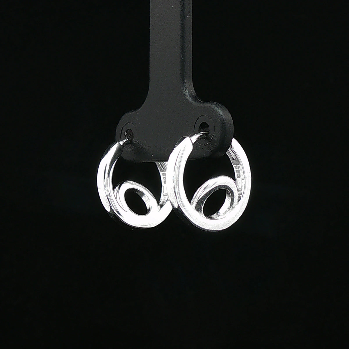 Silver Swirl Hoop Earrings