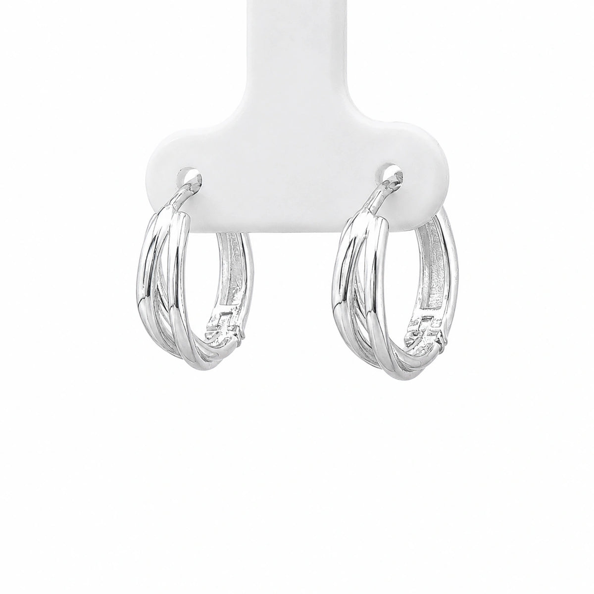 Silver Twisted Hoop Earrings