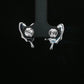 Aqua Butterfly Silver Stud Earrings