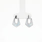 Geometric Shield Silver Drop Earrings