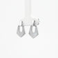 Geometric Shield Silver Drop Earrings