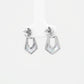 Geometric Shield Silver Drop Earrings