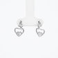Silver Heart Drop Stud Earrings