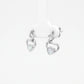 Silver Heart Drop Stud Earrings
