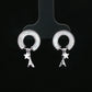 Silver Crescent Moon & Star Drop Earrings