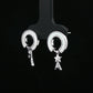 Silver Crescent Moon & Star Drop Earrings
