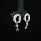 Silver Crescent Moon & Star Drop Earrings