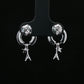 Silver Crescent Moon & Star Drop Earrings