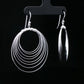 Silver Multi-Layer Hoop Drop Earrings