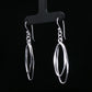 Silver Oval Loop Drop Earrings