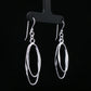 Silver Oval Loop Drop Earrings