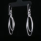 Silver Oval Loop Drop Earrings