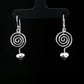 Silver Spiral Heart Drop Earrings