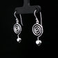 Silver Spiral Heart Drop Earrings