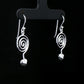 Silver Spiral Heart Drop Earrings