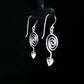 Silver Spiral Heart Drop Earrings