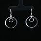 Silver Double Circle Drop Earrings