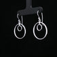 Silver Double Circle Drop Earrings