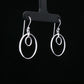 Silver Double Circle Drop Earrings