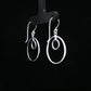 Silver Double Circle Drop Earrings