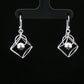 Sterling Silver Geometric Ball Drop Earrings