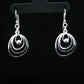 Silver Orb Circle Drop Earrings