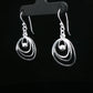 Silver Orb Circle Drop Earrings