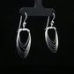 Layered Fan Silver Drop Earrings