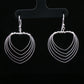 Layered Fan Silver Drop Earrings