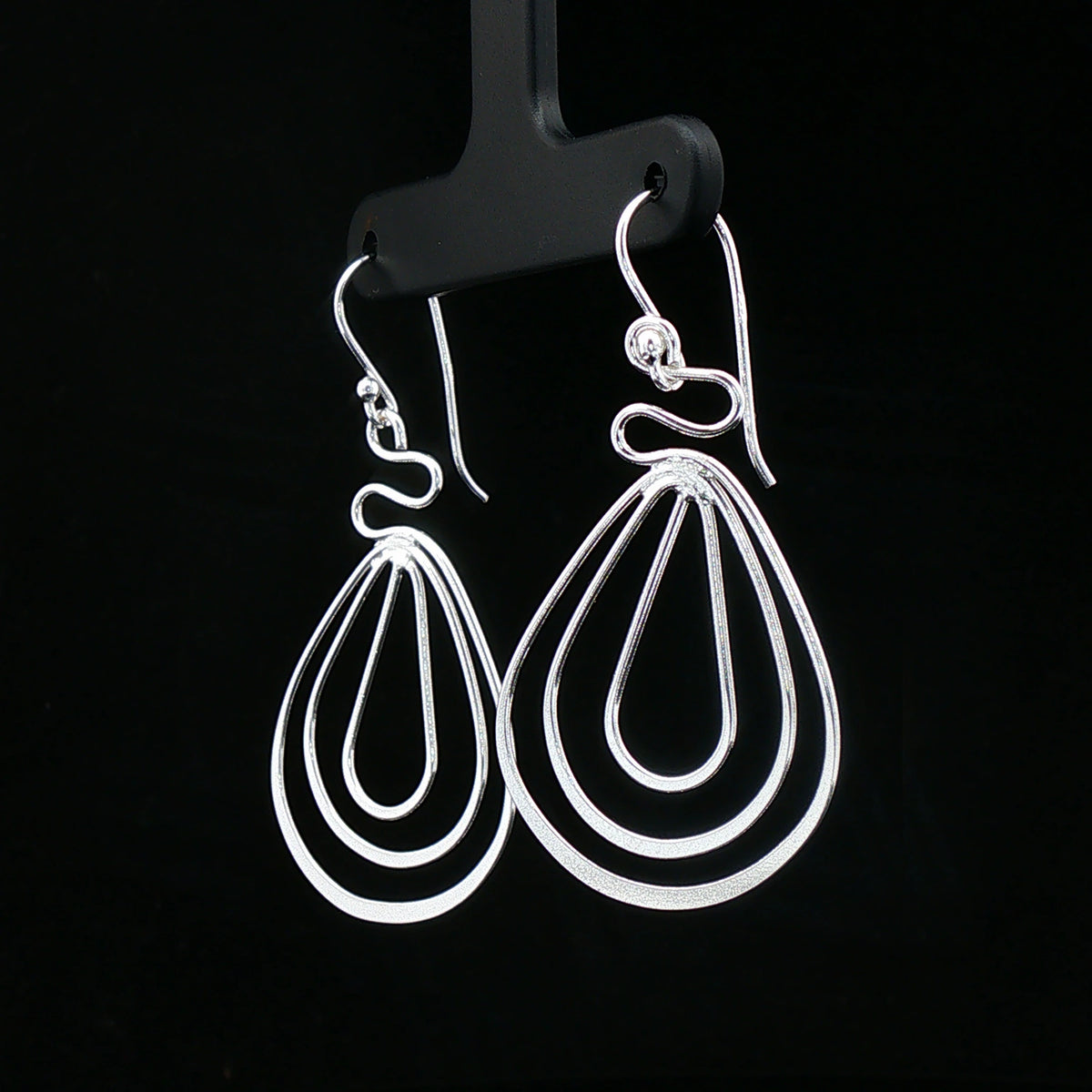 Silver Flow Teardrop Earrings