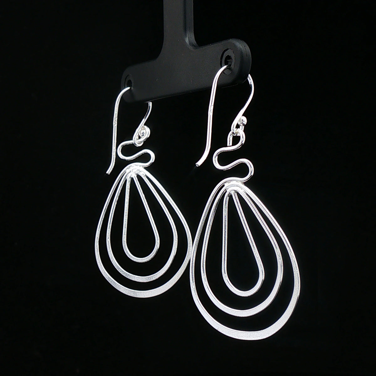 Silver Flow Teardrop Earrings
