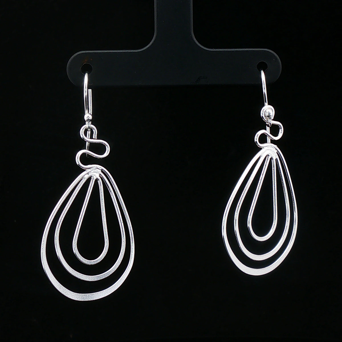 Silver Flow Teardrop Earrings
