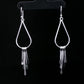 Silver Teardrop Tassel Earrings
