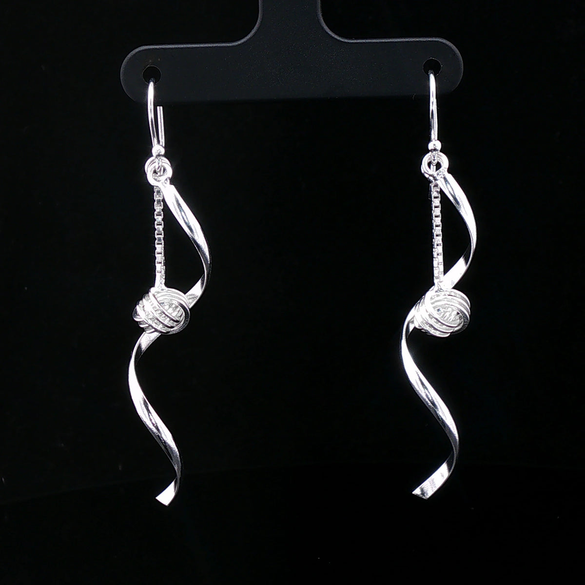 Silver Spiral Charm Dangler Earrings