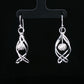 Silver Swirl Ball Drop Earrings