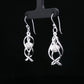 Silver Swirl Ball Drop Earrings