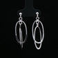 Silver Oval Orbit Drop Earrings