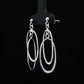 Silver Oval Orbit Drop Earrings