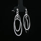 Silver Oval Orbit Drop Earrings
