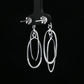 Silver Oval Orbit Drop Earrings