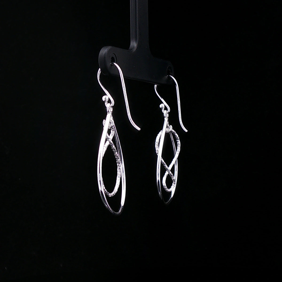 Silver Infinity Teardrop Dangler Earrings