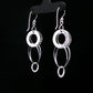 Layered Circle Silver Drop Earrings