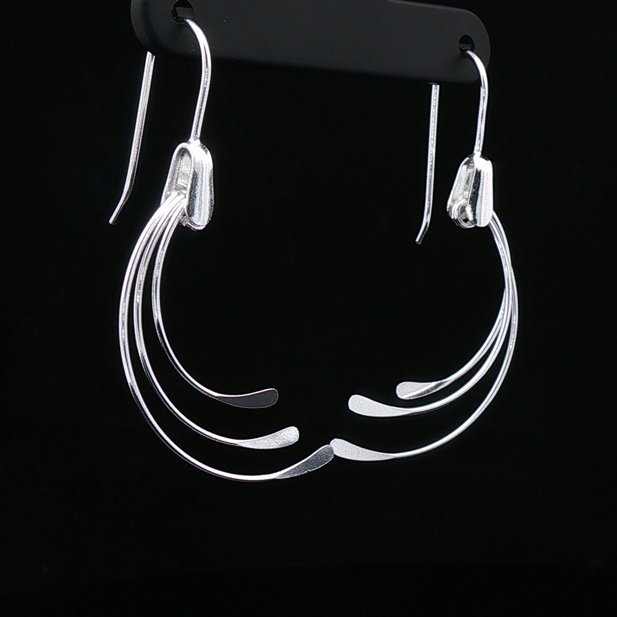 Silver Wave Drop Earrings
