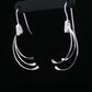 Silver Wave Drop Earrings
